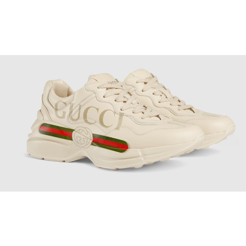 Rhyton Damen Herren sneaker aus Leder mit Gucci Logo