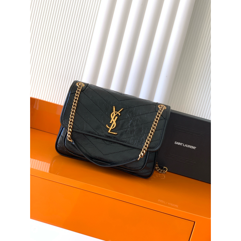 Mittelgroße NIKI aus gestepptem Vintage-Leder