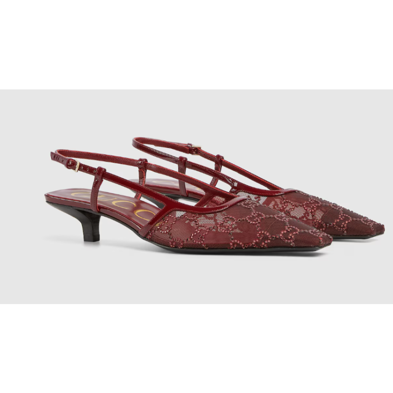 Damenpumps mit Fersenriemchen und GG Kristallen