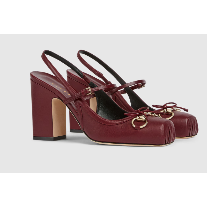 Gucci Horsebit Damenpumps mit Fersenriemchen