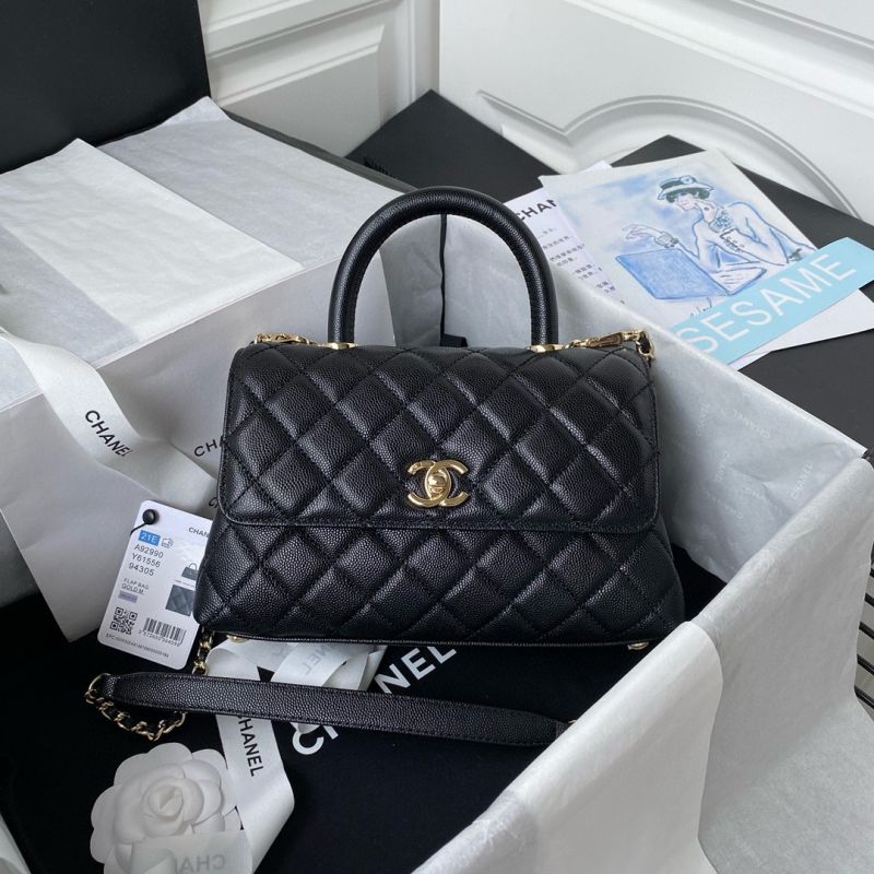 Chanel Small Coco Handle Bag-Black