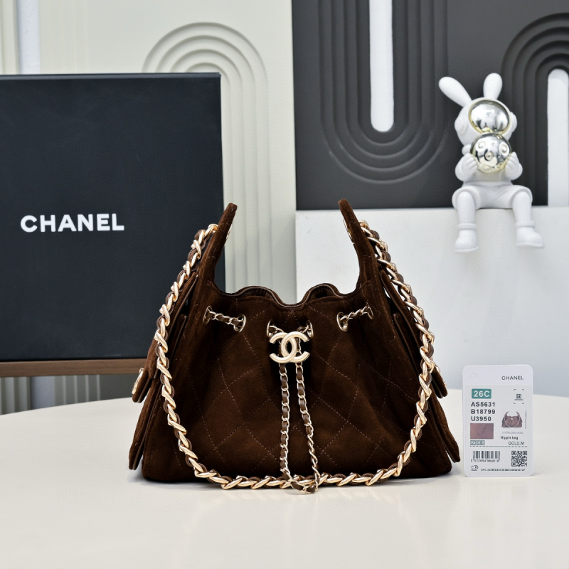 Chanel 25 Mini Bag in Suede Calfskin-Dark Brown