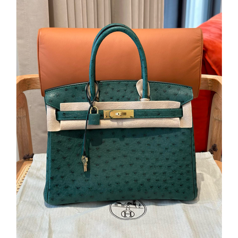 Pre-ordered Birkin 25 / 30  in Ostrich Leather-Malachite