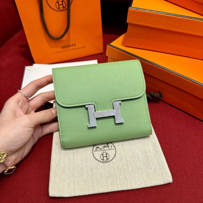 Hermes Constance Kompakte Brieftasche-Vert Criquent