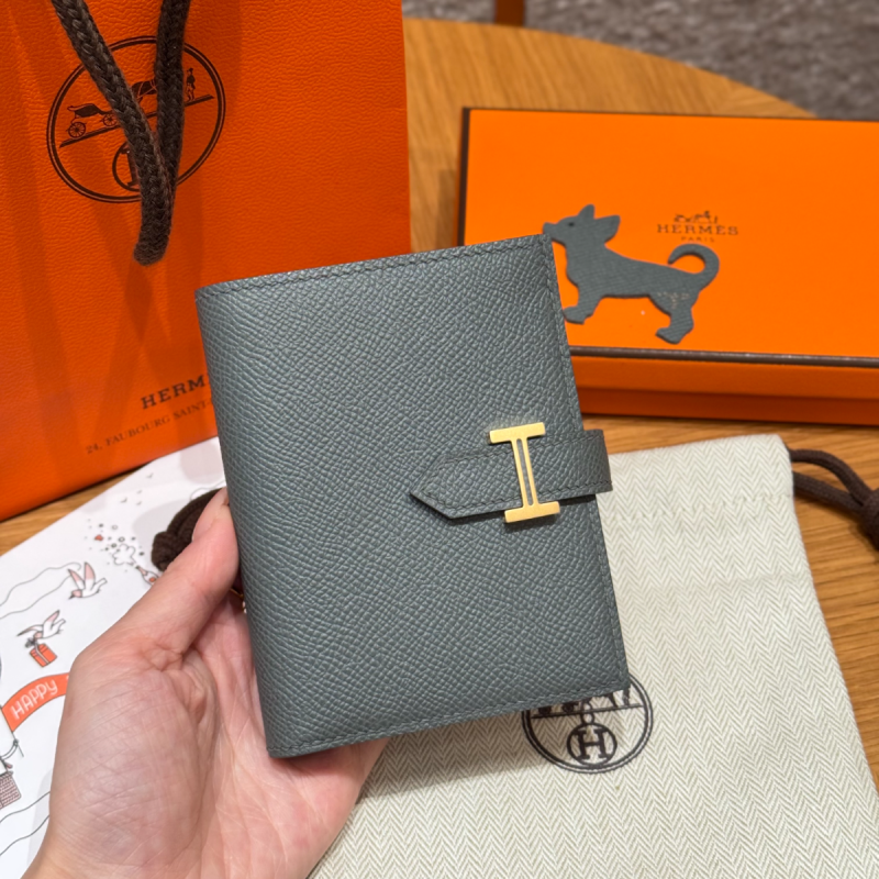 Hermes bearn Kompakte Brieftasche-Etain