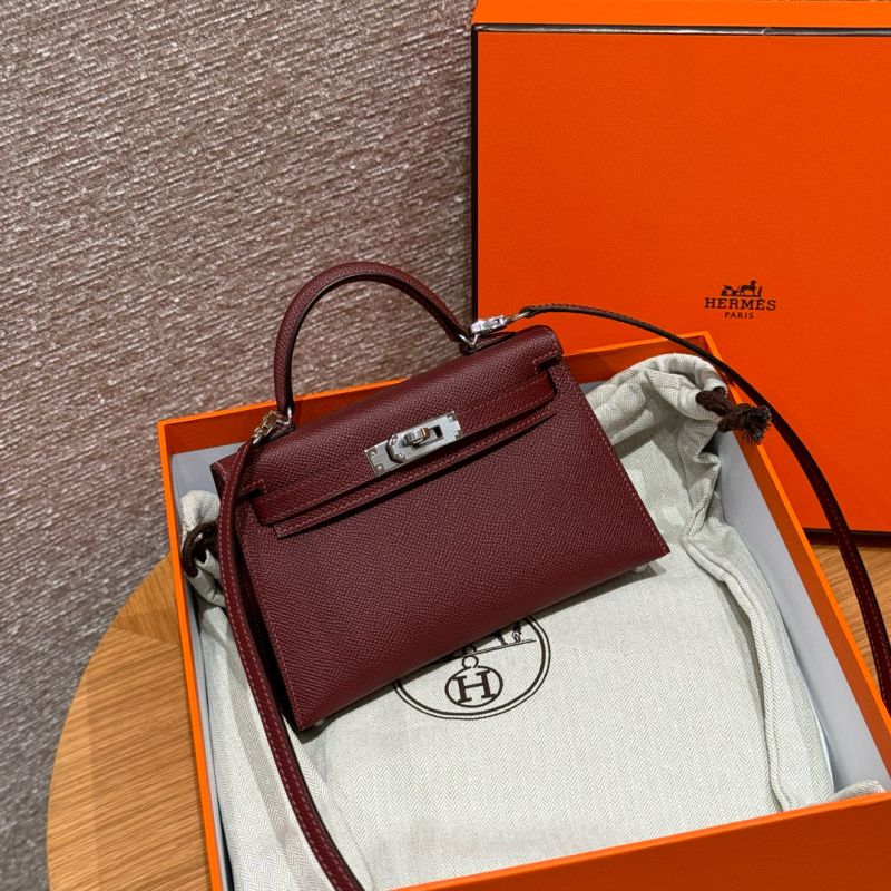 Hermes Mini Kelly in Epsom leather-Rouge H