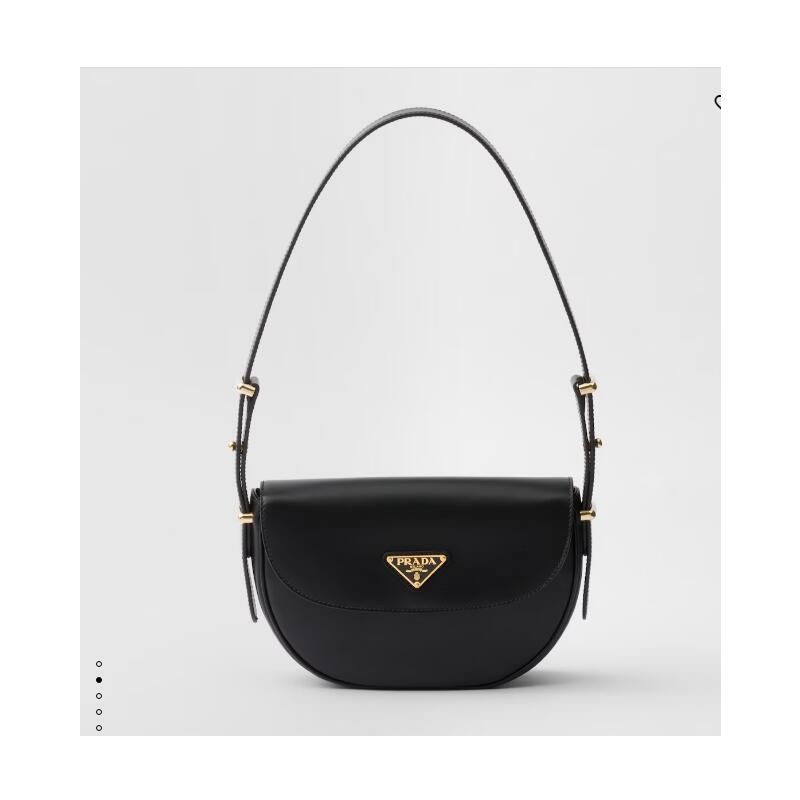 Prada Arqué leather shoulder bag with flap