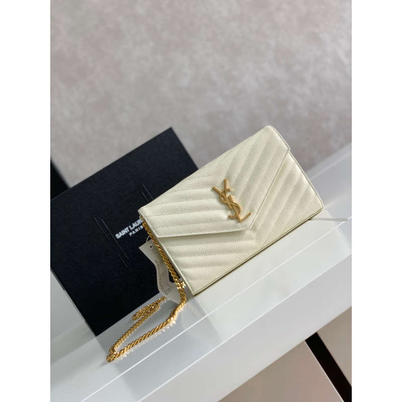 YSL Klassisches Cassandre Portemonnaie-White