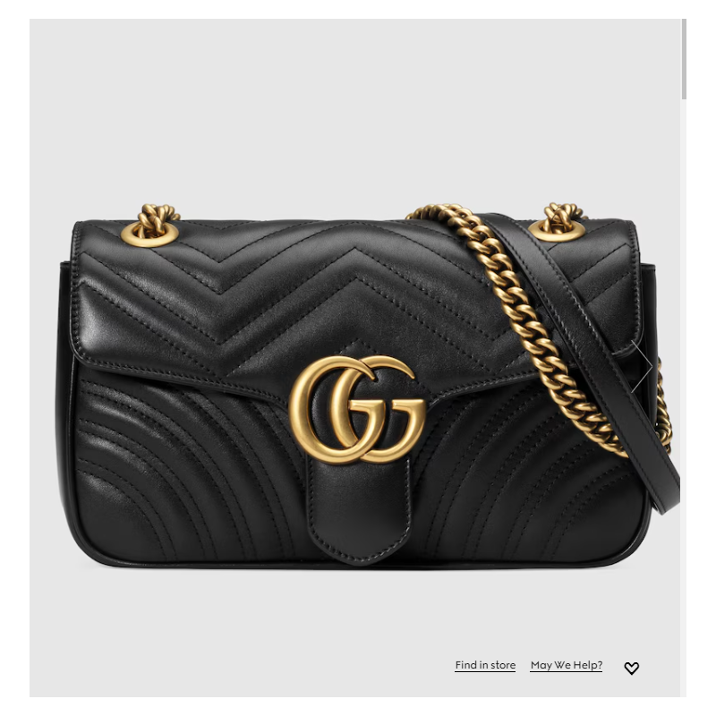 Gucci GG marmont Small Shoulder Bag- Black leather