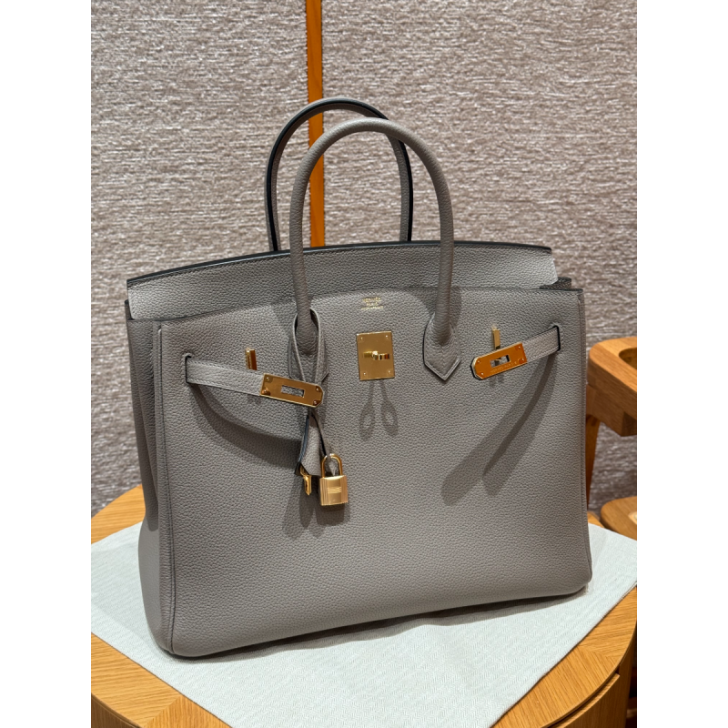 Hermes Birkin 35 Tasche Togo Leder-Gris Asphaite