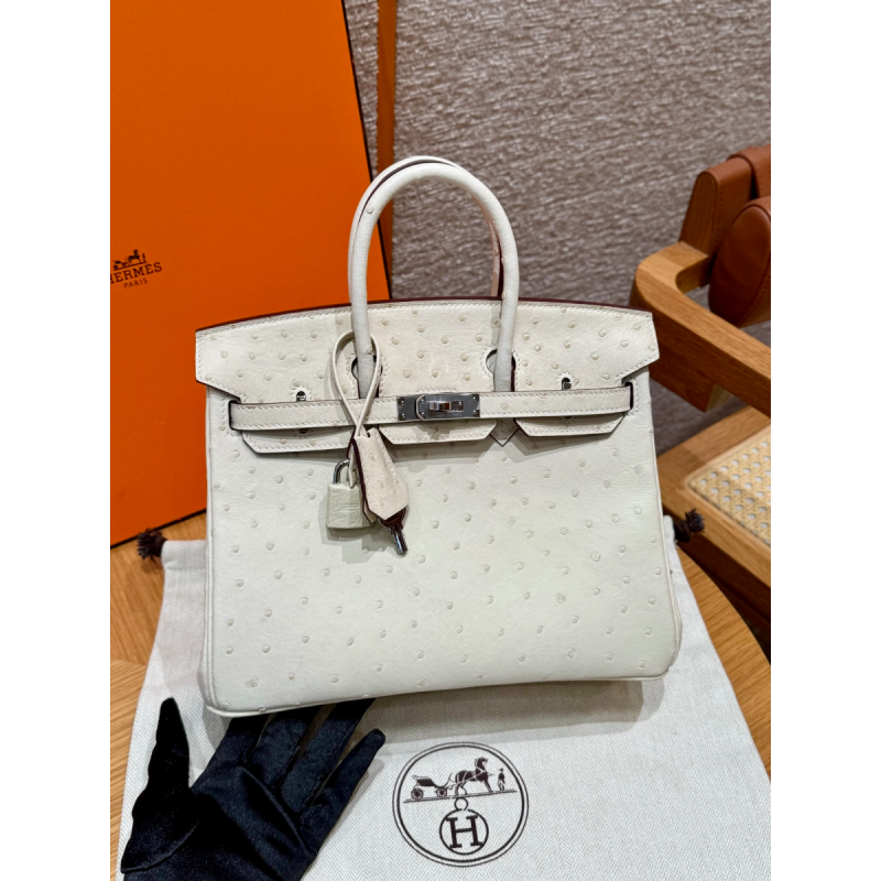 Pre-ordered Birkin 25 / 30  in Ostrich Leather-Cream white