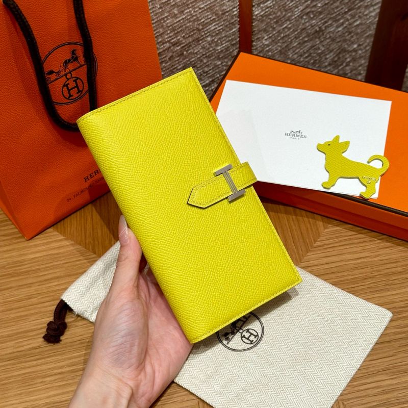 Hermes Bären lange Brieftasche-Lime