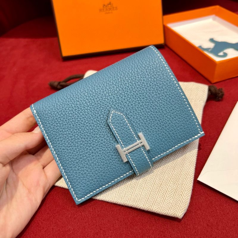 Hermes bearn Kompakte Brieftasche-Blue jean