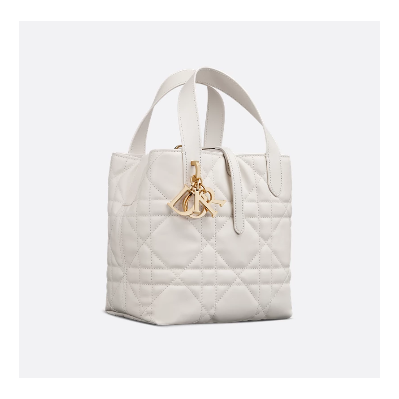 Small Dior Toujours Vertical Tote Bag-White