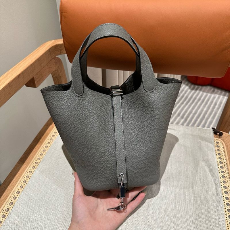 Hermes Tasche Picotin Lock 18/22-Gris Meyer
